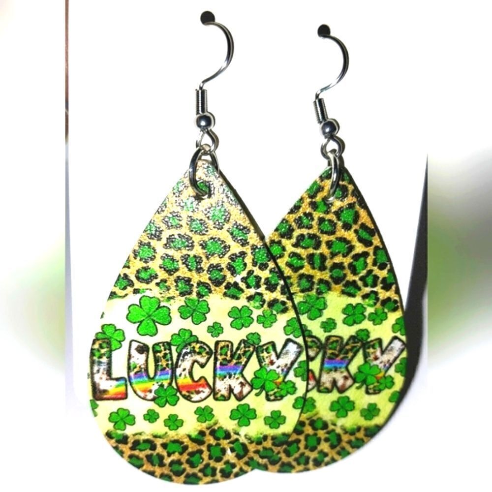 Super cute St Patrick's lucky green earrings